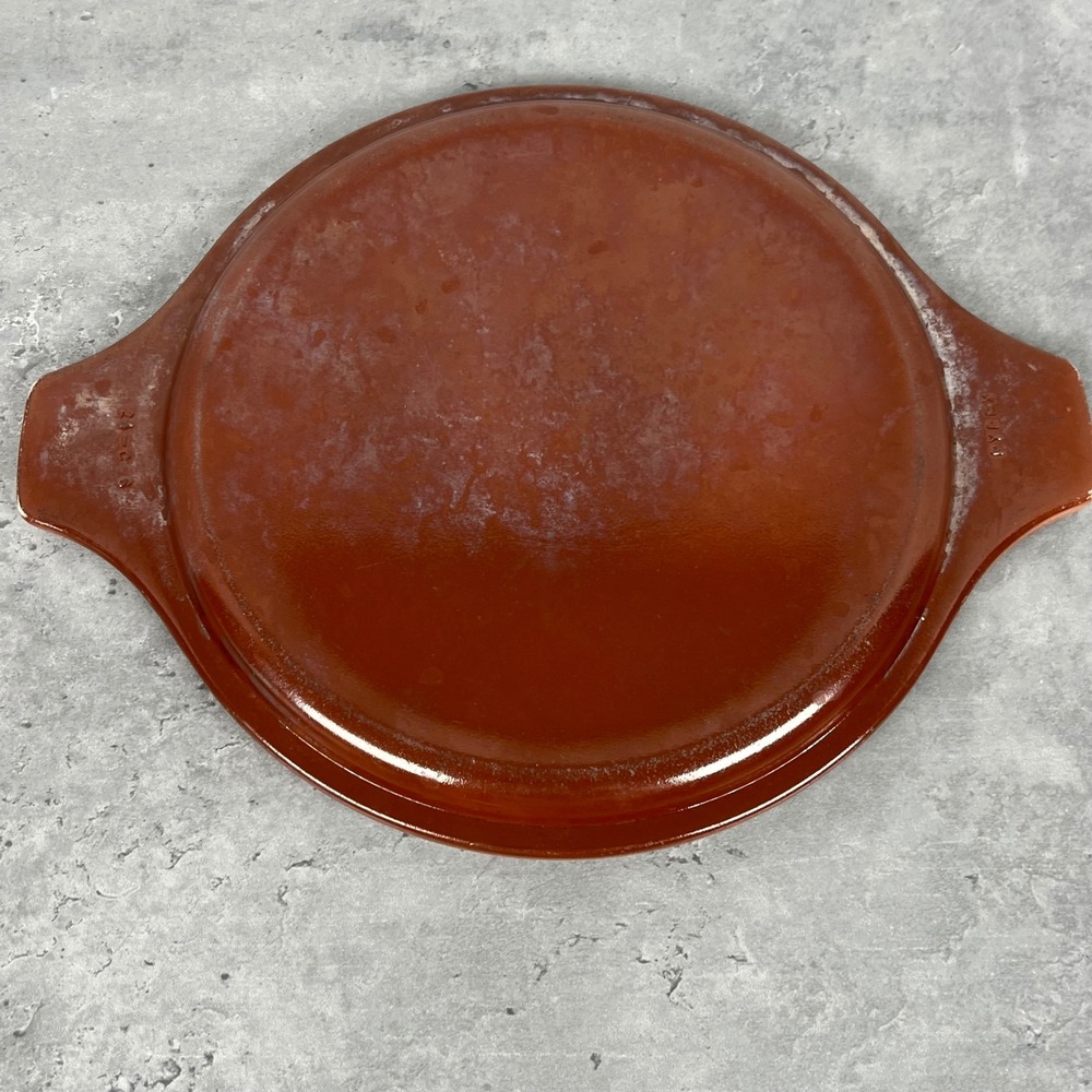 Vintage Pyrex Brown Round Casserole Lid 24-C 6 Tab Handle Replacement 7.5in‎
